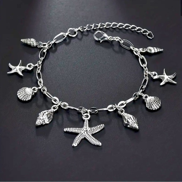Summer Beach Style Starfish and Shell Anklet Adjustable Foot Jewelry. - Picture 4 of 7
